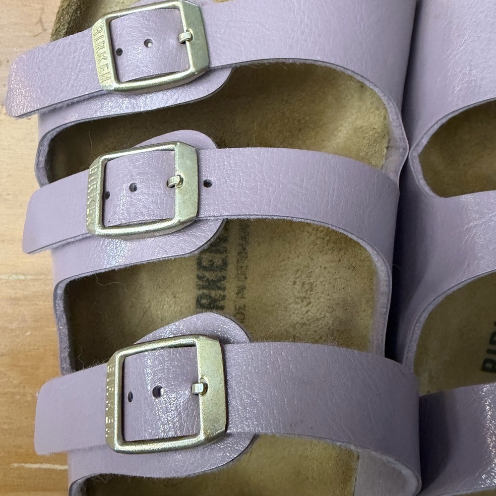 Birkenstock Lavender Triple-Strap Sandals - Picture 3 of 8